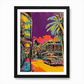 Mardi Gras World Retro Pop Art 2 Art Print