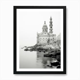 Camogli, Italy, Black And White Photography 3 Art Print