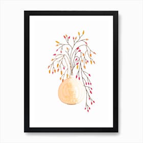 Branches With Berries In Vase 2 Art Print