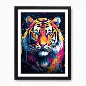 Tiger Art In Graffiti Art Style 4 Art Print