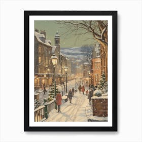 Vintage Winter Illustration Edinburgh Scotland 2 Art Print