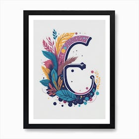 Colorful Letter E Illustration 86 Art Print