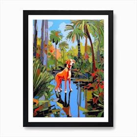 A Painting Of A Dog In Royal Botanic Gardens, Melbourne Australia In The Style Of Pop Art 02 Art Print