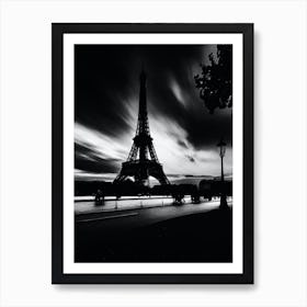 Black And White Eiffel Tower 2 Art Print