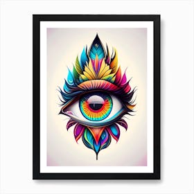 Psychedelic Eye, Symbol, Third Eye Tattoo 6 Art Print