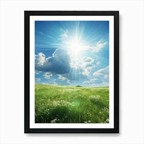 Capturing A Summers Day Where The Azure Sky Laden With Fluffy Clouds Shines Brilliantly Under The (3) Art Print