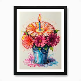 Birthday Cake In A Pot Art Print