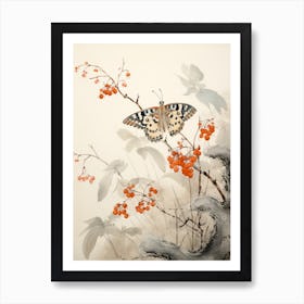 Butterfly Japanese Style Painting 1 Art Print