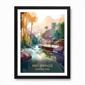 Hot Springs National Park Travel Poster Illustration Style 3 Art Print