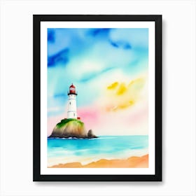 Watercolor Lighthouse 5 Art Print