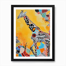 Giraffe Geometric Pattern 1 Art Print