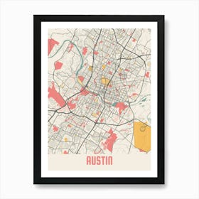 Austin Map Poster Art Print