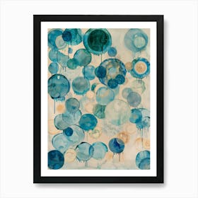 Blue Bubbles 1 Art Print