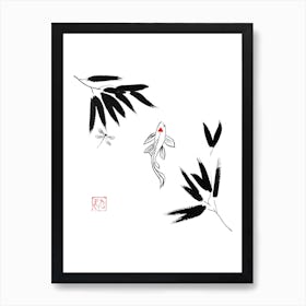 Koi In Water Art Print