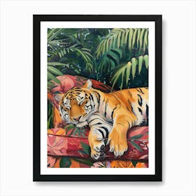 Tiger On Couch 5 Art Print