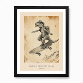 Baryonyx Vintage Dinosaur Poster 2 Art Print