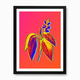 Neon Malabar Nut Botanical in Hot Pink and Electric Blue n.0323 Art Print