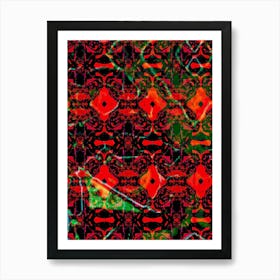 Abstract Red And Black Pattern 1 Art Print