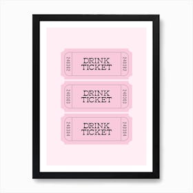 Pink Drink Ticket Affiche