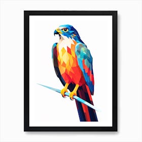 Colourful Geometric Bird Falcon 1 Art Print