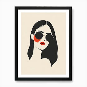 Illustration Of A Woman In Sunglasses 4 Art Print