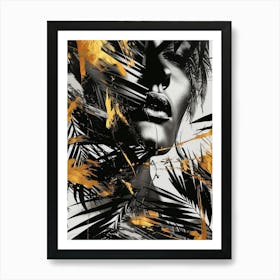 Gold And Black 116 Art Print