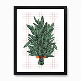 Geometric Sage Plant Art Print