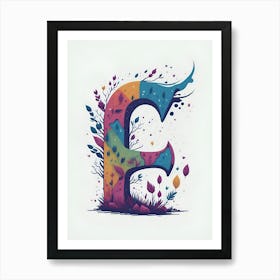 Colorful Letter F Illustration 40 Affiche