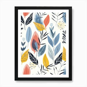 Watercolor Leaves Pattern 3 Art Print