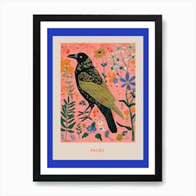 Spring Birds Poster Raven 2 Art Print