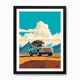 A Ford F 150 In The Andean Crossing Patagonia Illustration 1 Art Print