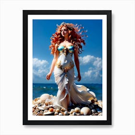 Roman Goddess Venus On The Shore Art Print