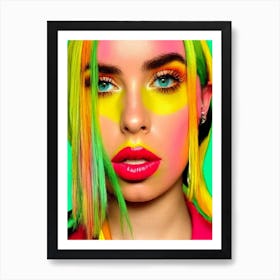 Billie Eilish Colourful Pop Art Art Print