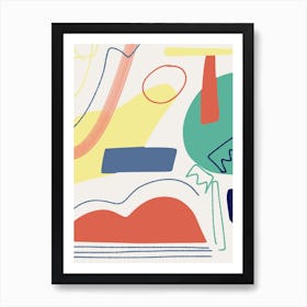 Colorful Abstract Shapes And Lines Art Print