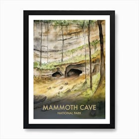 Mammoth Cave National Park Watercolour Vintage Travel Poster 4 Art Print