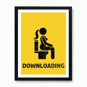 Woman Sitting On A Toilet Art Print