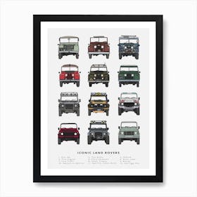 Iconic Landrovers Art Print