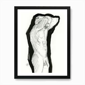 Nude Drawing homoerotic male nude man erotic gay art 3 Art Print