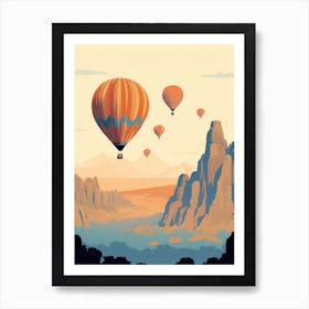 Hot Air Balloon Cappadocia Art Deco 2 Art Print