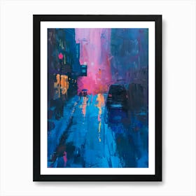 Rainy Night In New York City Art Print