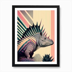 Compsosuchus Pastel Dinosaur Art Print