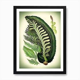 Tongue Fern Vintage Botanical Poster Art Print