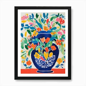 Colorful Vase Of Flowers Art Print