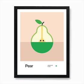 Minimalist Pear Poster - Seasonal Fruits Art Print