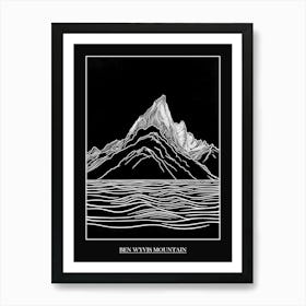 Ben Wyvis Mountain Line Drawing 1 Poster Art Print