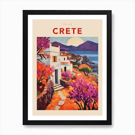 Crete Greece 2 Fauvist Travel Poster Art Print