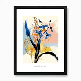 Colourful Flower Illustration Poster Forget Me Not 2 Art Print