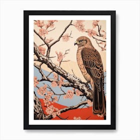 Art Nouveau Birds Poster Red Tailed Hawk 2 Art Print