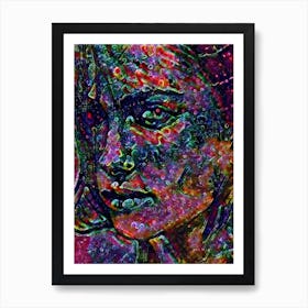 Abstract Psychedelic Painting of a Woman Face Art Print