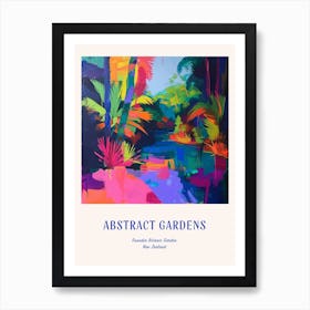 Colourful Gardens Dunedin Botanic Garden New Zealand 2 Blue Poster Art Print